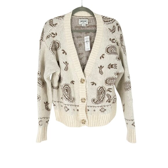 NWT American Eagle Paisley Patter Knit Button Up Cardigan - Picture 1 of 9
